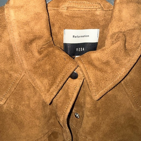 Reformation Suede Jacket in Warm Tan - Picture 5 of 5